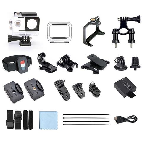 Kit Action Cam GoXtreme Vision+ 4K 12 MP Wi-Fi Argento / Nero + Custodia Impermeabile + Telecomando da Polso + Supporto per Bici + Batteria - Foto 7