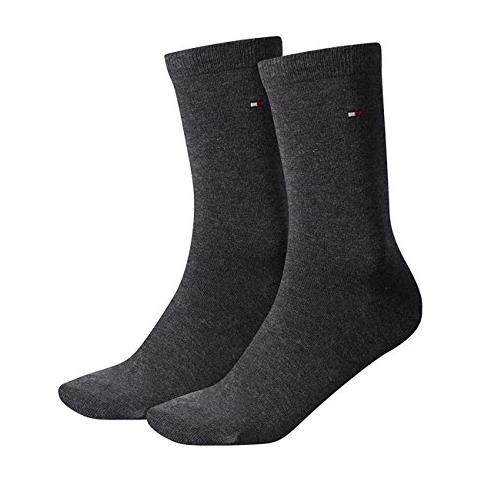 Chaussette Al Polpaccio - Pacco Da 2 - Senza Tessuto Di Spugna - Fine - Coton - Gris Foncé - Women Sock Casual - 35/38 - Foto 1