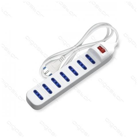 Multipresa Ciabatta Elettrica 7 Posti Con Interruttore Generale Cavo Da 3metri Spina 10a 250v Presa 7 Way P1711 - Foto 2