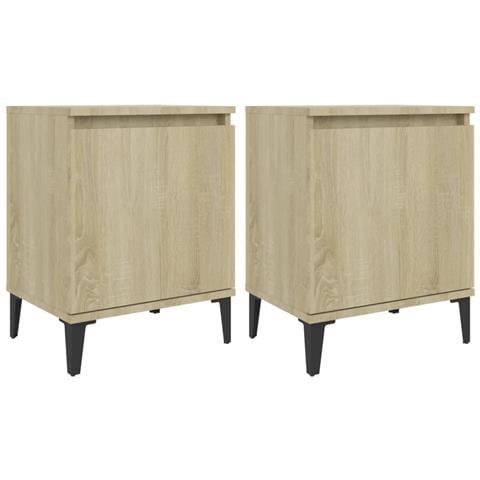 Comodini con Gambe in Metallo Rovere Sonoma 40x30x50 cm - Foto 1