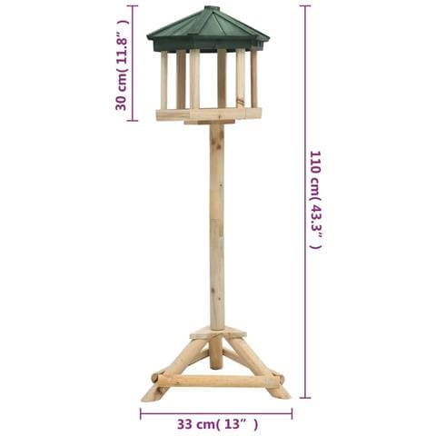 Mangiatoia per Uccelli Autoportante in Legno di Abete 33x106 cm - Foto 2