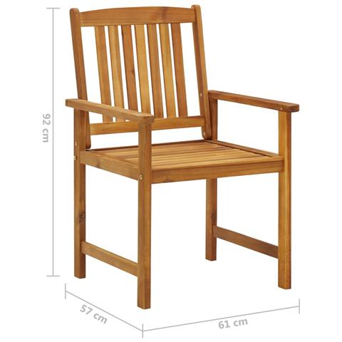 Sedie da Giardino con Cuscini 8 pz in Legno Massello di Acacia - Foto 9