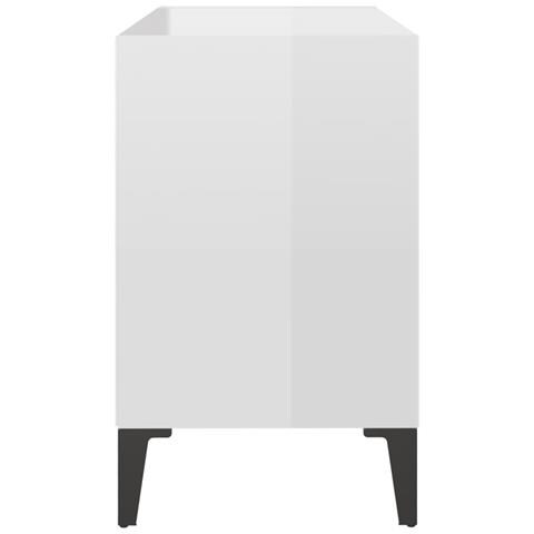 Mobile TV con Gambe in Metallo Bianco Lucido 69,5x30x50 cm - Foto 7