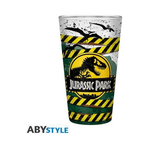 Jurassic Park Large Glass ""danger High Voltage"" - Bicchiere Jurassic Park ""alto Voltaggio"" - 400 Ml - - Foto 1