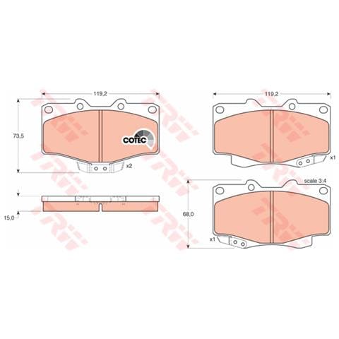 Pattini Freno Toyota Land Cruiser Open Off-road V Gdb797 - Foto 1