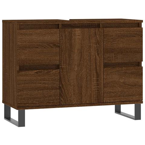 Armadietto Bagno Rovere Marrone 80x33x60cm In Legno Multistrato - Foto 1