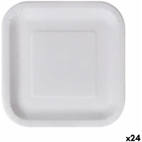 Set Di Piatti Algon Monouso Bianco Cartone Quadrato 23 Cm (24 Unità) - Foto 1
