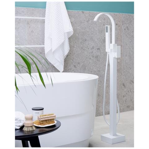 Rubinetteria Per Vasca Da Bagno Freestanding Ribbon Bianco - Foto 9