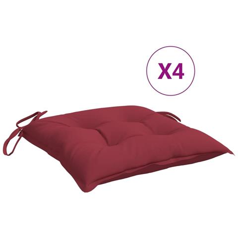 Cuscini Per Pallet 4 Pz Rosso Vino 50x50x7 Cm Tessuto Oxford - Foto 1