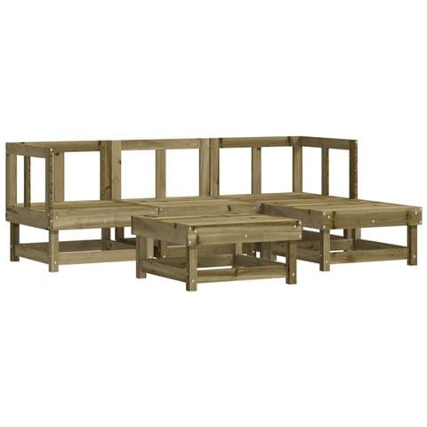 Set Salotto Da Giardino 5 Pz In Legno Impregnato Di Pino - Foto 1