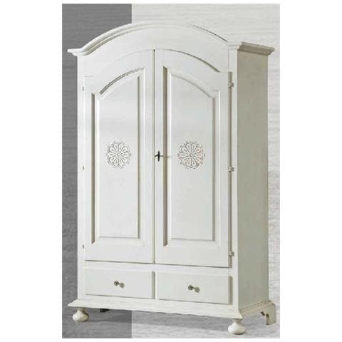 Armadio 2 Porte Classico In Legno Bianco Opaco 125x61x200 - Foto 1