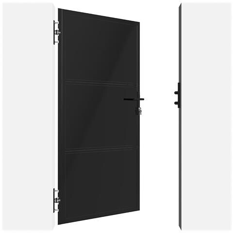 Cancello In Acciaio 1m Nali H. 180cm Nero Opaco + 2 Montanti In Acciaio Dario - Foto 2