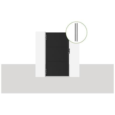 Cancello In Acciaio 1m Nali H. 180cm Nero Opaco + 2 Montanti In Acciaio Dario - Foto 1