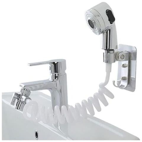 Doccia Mano Doccetta Portatile Lavandino Tubo Anticalcare Campeggio 8827 - Foto 1