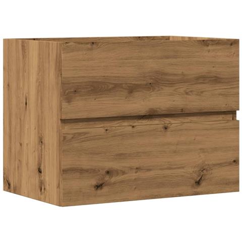 Mobiletto Da Bagno Rovere Artigianale 60x38,5x45 Cm Truciolato - Foto 2