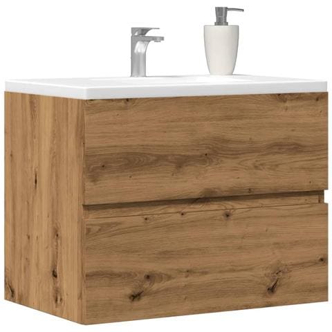 Mobiletto Da Bagno Rovere Artigianale 60x38,5x45 Cm Truciolato - Foto 1