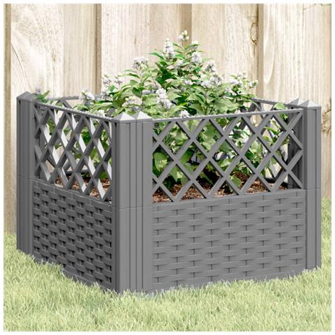 Fioriera Giardino Picchetti Grigio Chiaro 43,5x43,5x43,5 Cm Pp - Foto 1