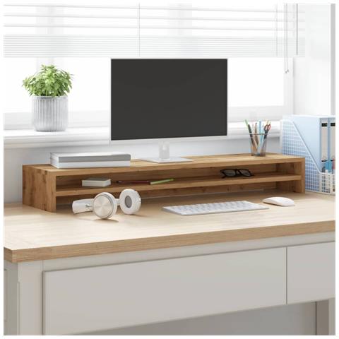 Supporto Monitor Rovere Artigianale 100x24x13 Cm Multistrato - Foto 3