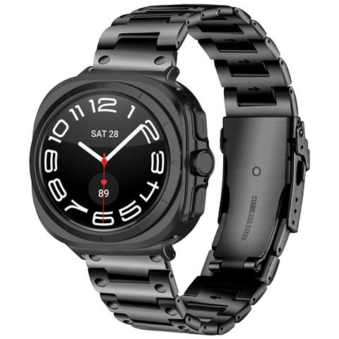 Fibbia In Acciaio Per Samsung Galaxy Watch Ultra 47mm Black - Foto 1