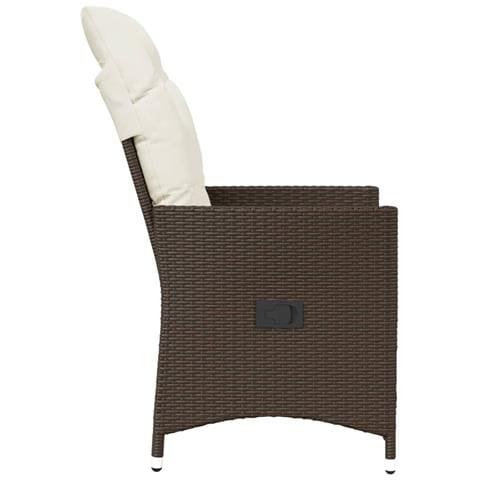 Sedia Reclinabile da Giardino con Cuscini Marrone in Polyrattan - Foto 10