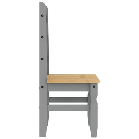 Sedie da Pranzo 2 pz Corona Grigie 42x47x107 cm Legno Massello di Pino - Foto 2