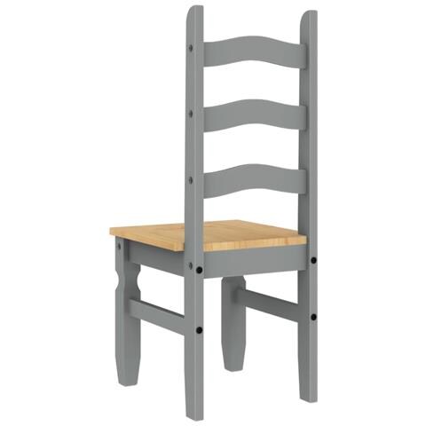 Sedie da Pranzo 2 pz Corona Grigie 42x47x107 cm Legno Massello di Pino - Foto 9