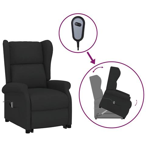 Lusso Casadino - Poltrona Alzapersona Nera In Tessuto - Foto 1