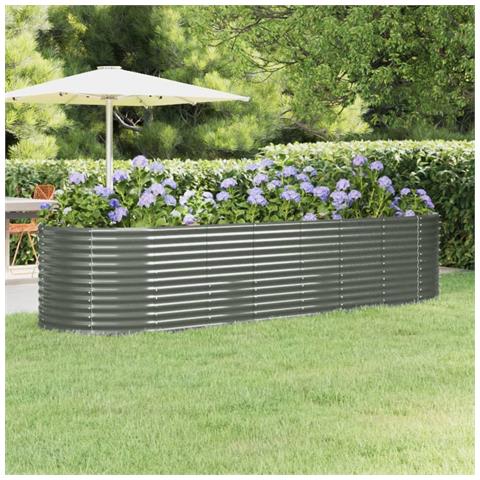 Letto Giardino Acciaio Verniciato A Polvere 322x100x68cm Grigio - Foto 6
