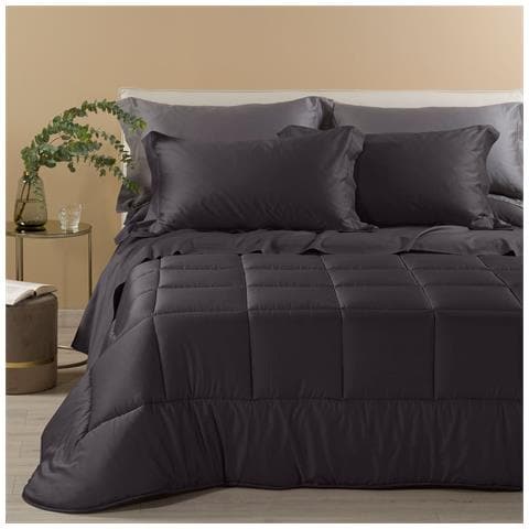 Trapunta Dreaming Raso In Raso Di Cotone Colore Nero Misura Matrimoniale - Foto 1