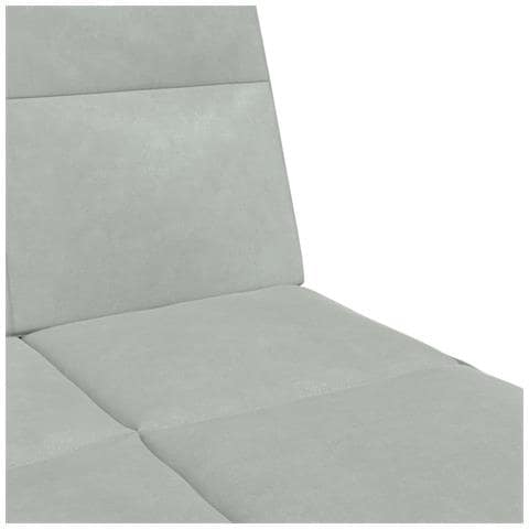 Divano Letto a 2 Posti con Poggiapiedi Grigio Chiaro in Velluto - Foto 9