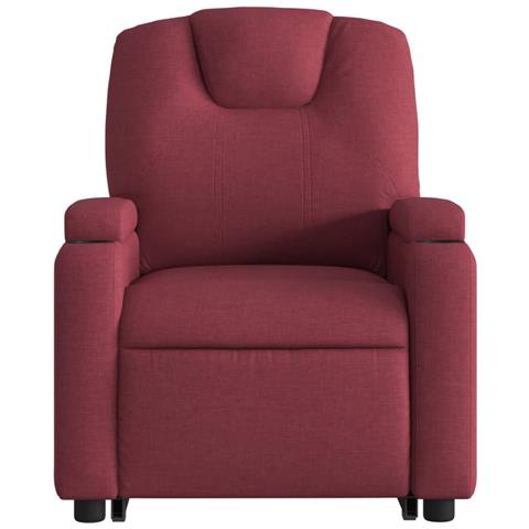 Poltrona Alzapersona Reclinabile Rosso Vino in Tessuto - Foto 9