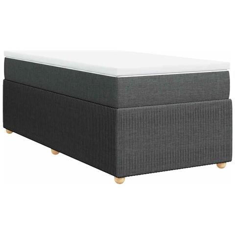 Giroletto a Molle con Materasso Grigio Scuro 90x200 cm Tessuto - Foto 1