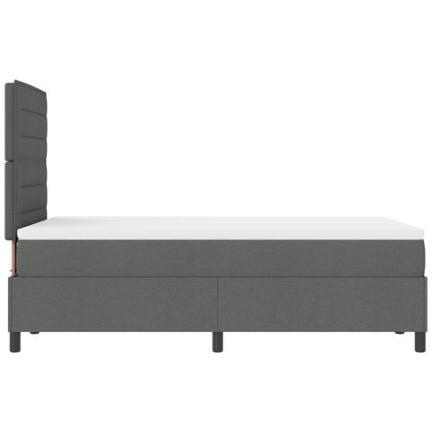Letto Box Spring con Materasso Grigio Scuro Matrimoniale in Tessuto - Foto 9