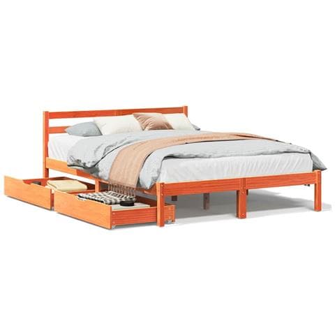 Letto senza Materasso Marrone Cera 120x190 cm in Legno di Pino - Foto 1