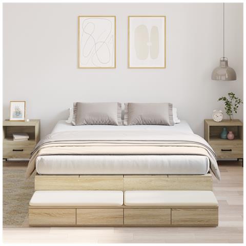Struttura letto con contenitore in rovere Sonoma 150x200 cm - Foto 2