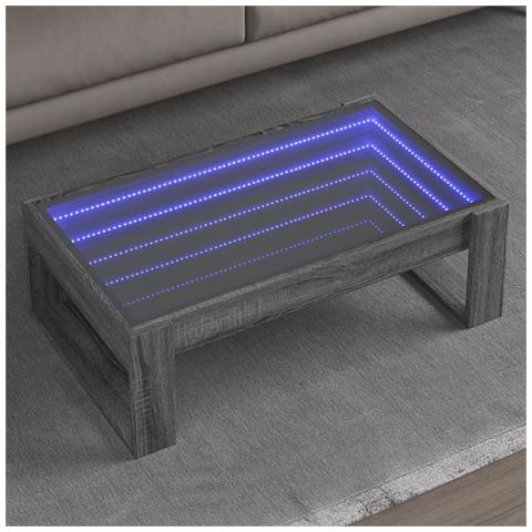 Tavolino da Salotto con LED Infinity Grigio Sonoma 90x53x30 cm - Foto 2