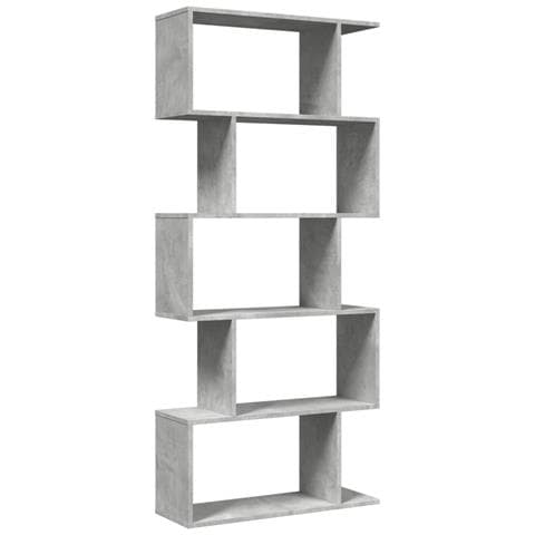 Libreria Divisorio 5Piani Grigio Cemento 70x24x161cm Truciolato - Foto 1
