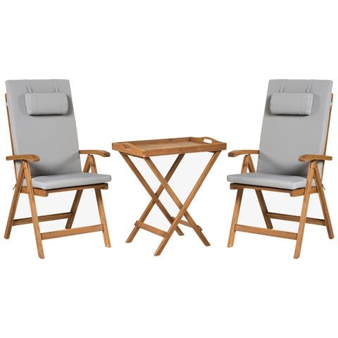 Set Bistrot Java Premiuim Legno D \'acacia Grigio Chiaro - Foto 2