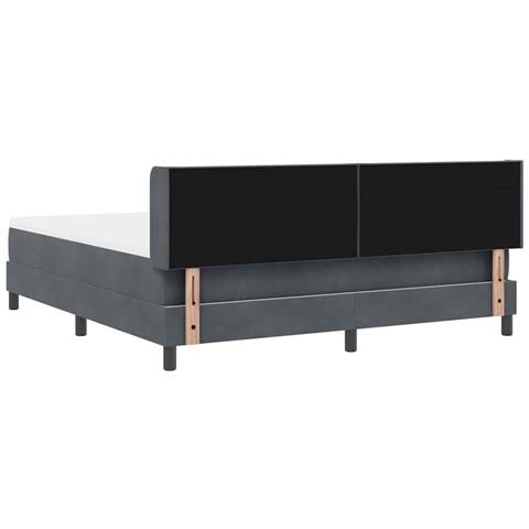 Letto Box Spring con Materasso Nero 100x200 cm in Velluto - Foto 9