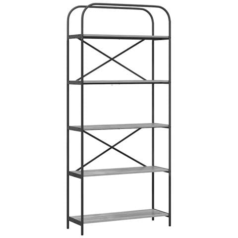 Libreria Grigio sonoma 80 x 30 x 183 cm Legno multistrato - Foto 1