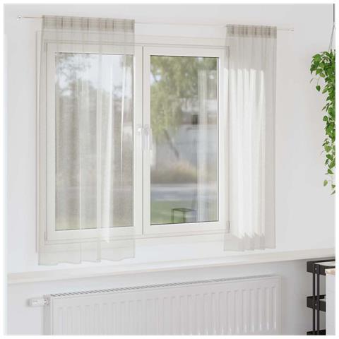 Tende con tende 2 pcs Crema 140x175cm Poliestere - Foto 2