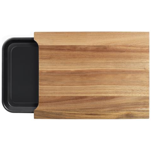 Tagliere In Legno 36,5x27,5cm + Vaschetta Raccogli Gocce - Mes155 - Foto 1