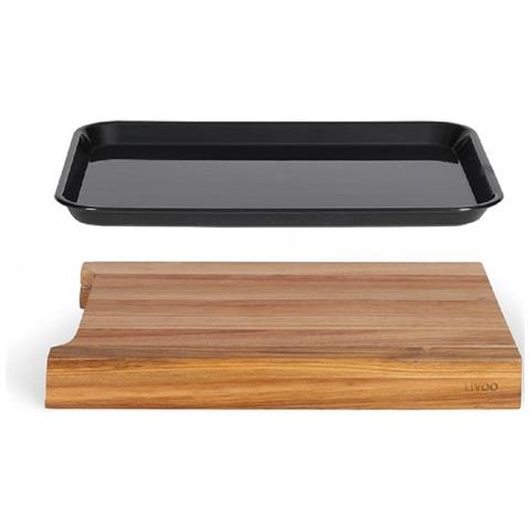 Tagliere In Legno 36,5x27,5cm + Vaschetta Raccogli Gocce - Mes155 - Foto 3