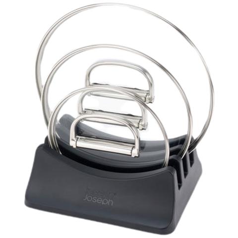 Supporto Per Coperchi Space Tre Posti Organizzatore Per Coperchi Di Pentole Accesso Facile Base Antiscivolo Colore Blu - Foto 1