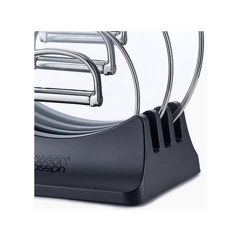 Supporto Per Coperchi Space Tre Posti Organizzatore Per Coperchi Di Pentole Accesso Facile Base Antiscivolo Colore Blu - Foto 5