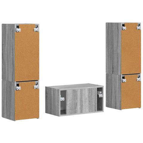 Set mobile TV 5 pcs Grigio Sonoma Legno multistrato - Foto 9