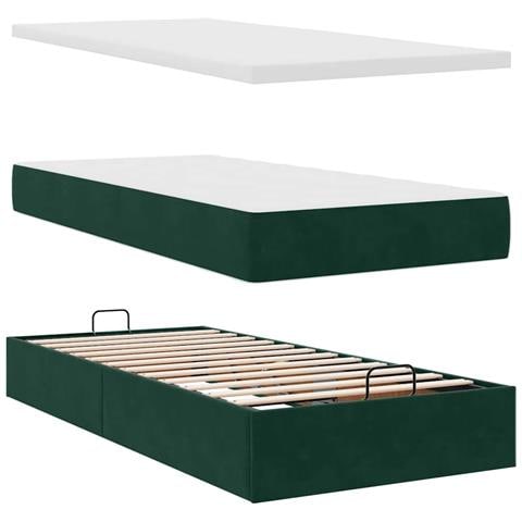 Struttura Letto Pouf con Materassi 160x200 cm Velluto - Foto 9