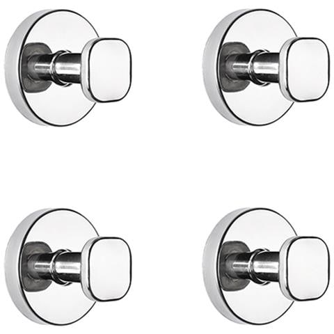 Ganci A Ventosa 4-pack In Acciaio Inossidabile, Senza Forare, Riutilizzabili E Impermeabili Per Bagno Cucina Camera, Design Moderno Minimalista Silver - Foto 1