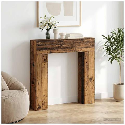 Cornice per camino Legno antico 102 x 18 x 100,5 cm - Foto 2