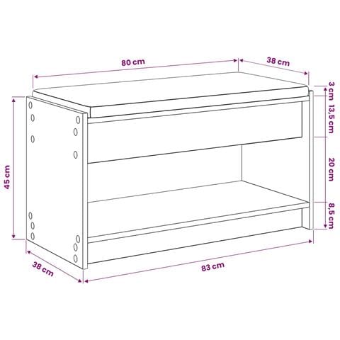 Panca per scarpe con cuscino Rovere Artigianale 83 x 38 x 45 cm - Foto 9